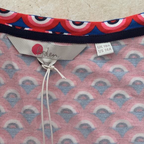 Boden Tory jersey red rainbow dress womens 14 large new 3/4 sleeve casual cute - Picture 5 of 10